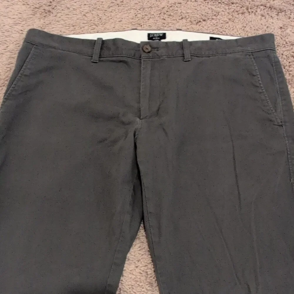 J.CREW Men's Gray Twill Chino Pants Slim Fit Straight Leg Size 36
